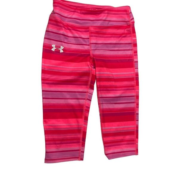 Under Armour Pink Striped Activewear Tights - Picture 1 of 3